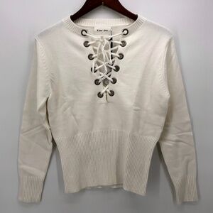 Revolve Line + Dot Lea Grommet White Lace Up Top M